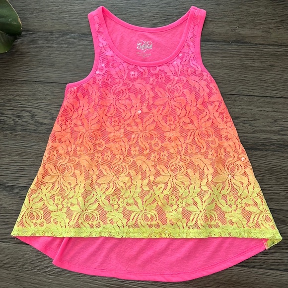 Girls hot pink Justice sparkly tank top - Picture 11 of 12